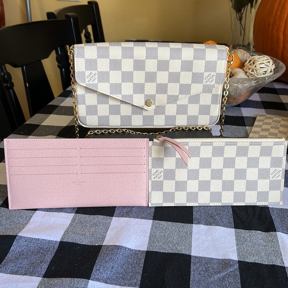 LV Damier Azur Felicie Chain Bag - Picture 3 of 8
